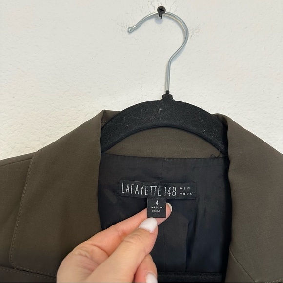 Lafayette 148 New York One Button Longline Blazer Brown Green Size 4 Women’s - Picture 4 of 11